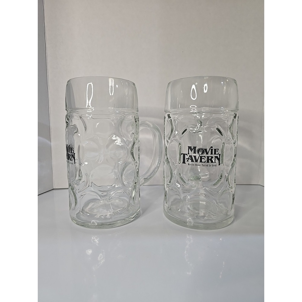 Beer Mug Extra Large Movie Tavern 1 Liter Drinking Glass Made In Italy Set Of 2